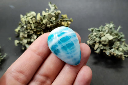 3 cabochons faux larimar stone from polymer clay #5 Cabochons SweetyBijou Cabochons   
