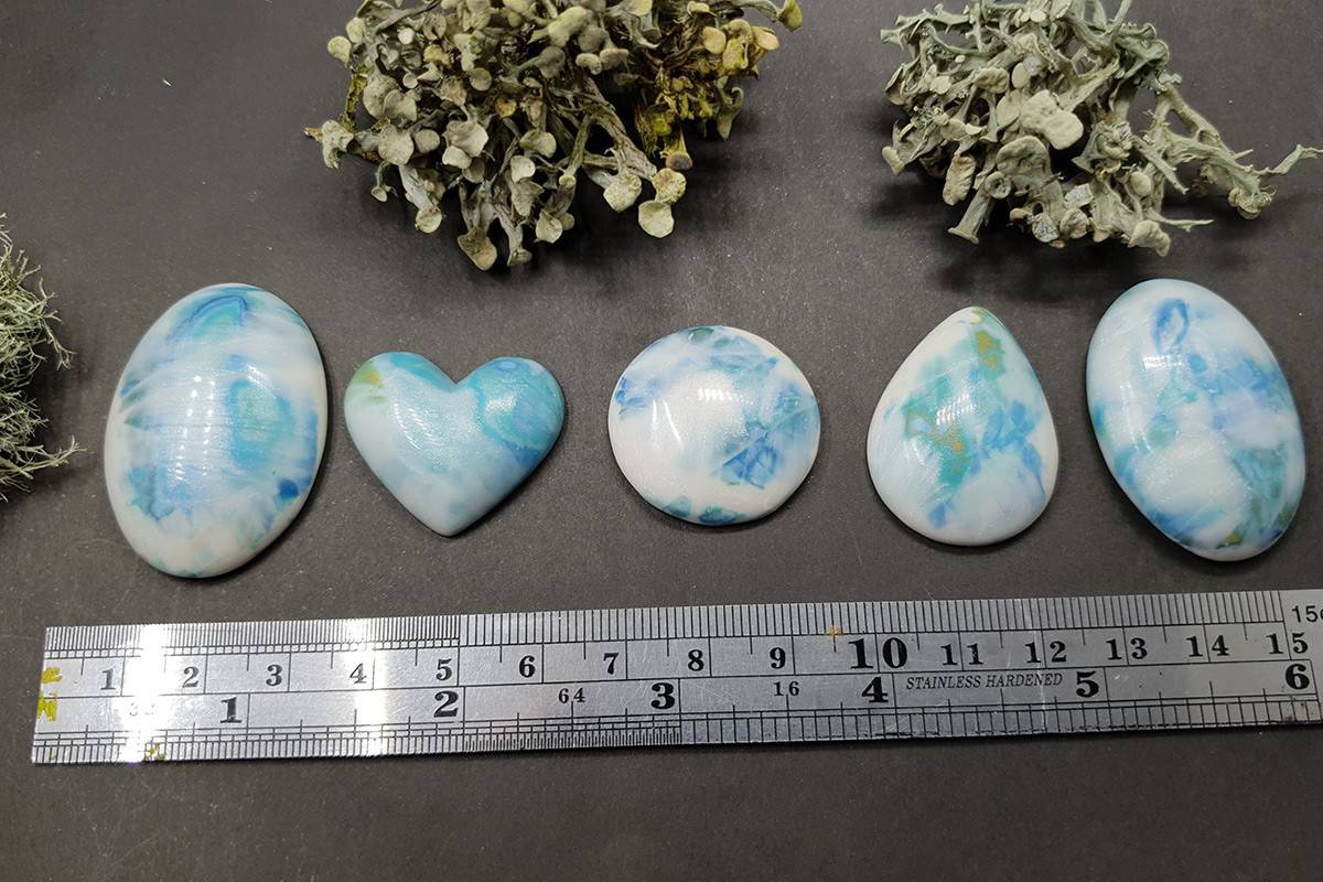 5 cabochons Faux Larimar Stone #10 Cabochons SweetyBijou Cabochons   