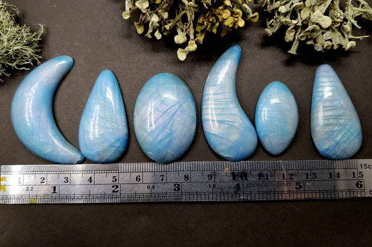 6 cabochons faux rainbow moonstone #2 Cabochons SweetyBijou Cabochons   