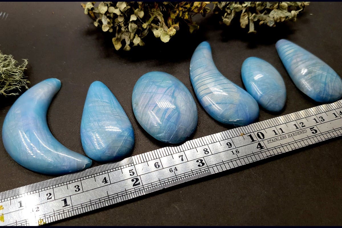 6 cabochons faux rainbow moonstone #2 Cabochons SweetyBijou Cabochons   