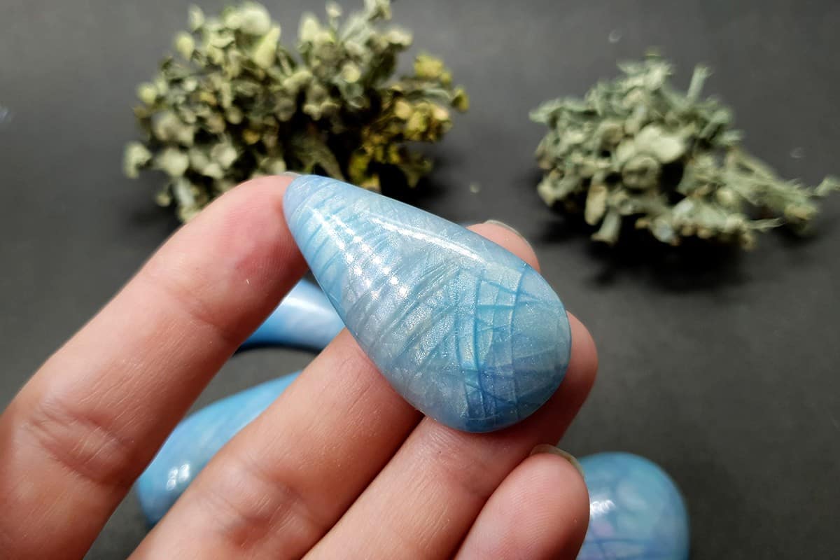 6 cabochons faux rainbow moonstone #2 Cabochons SweetyBijou Cabochons   