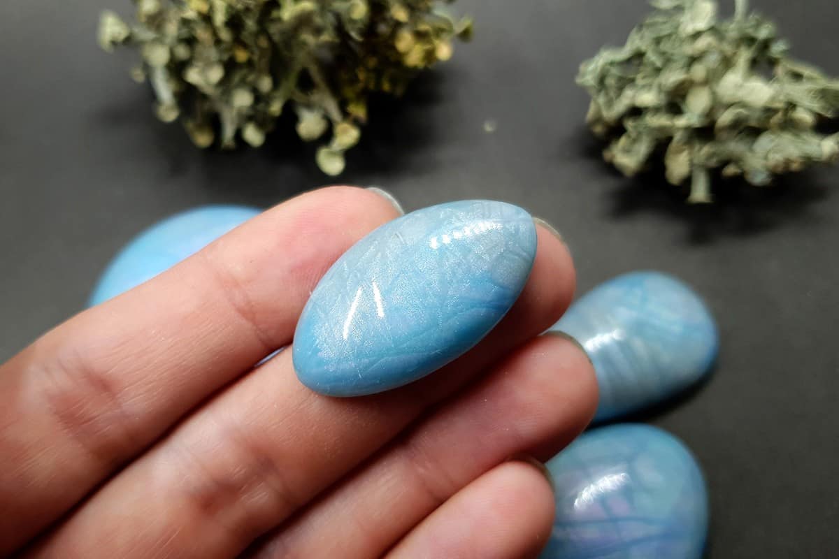 6 cabochons faux rainbow moonstone #2 Cabochons SweetyBijou Cabochons   