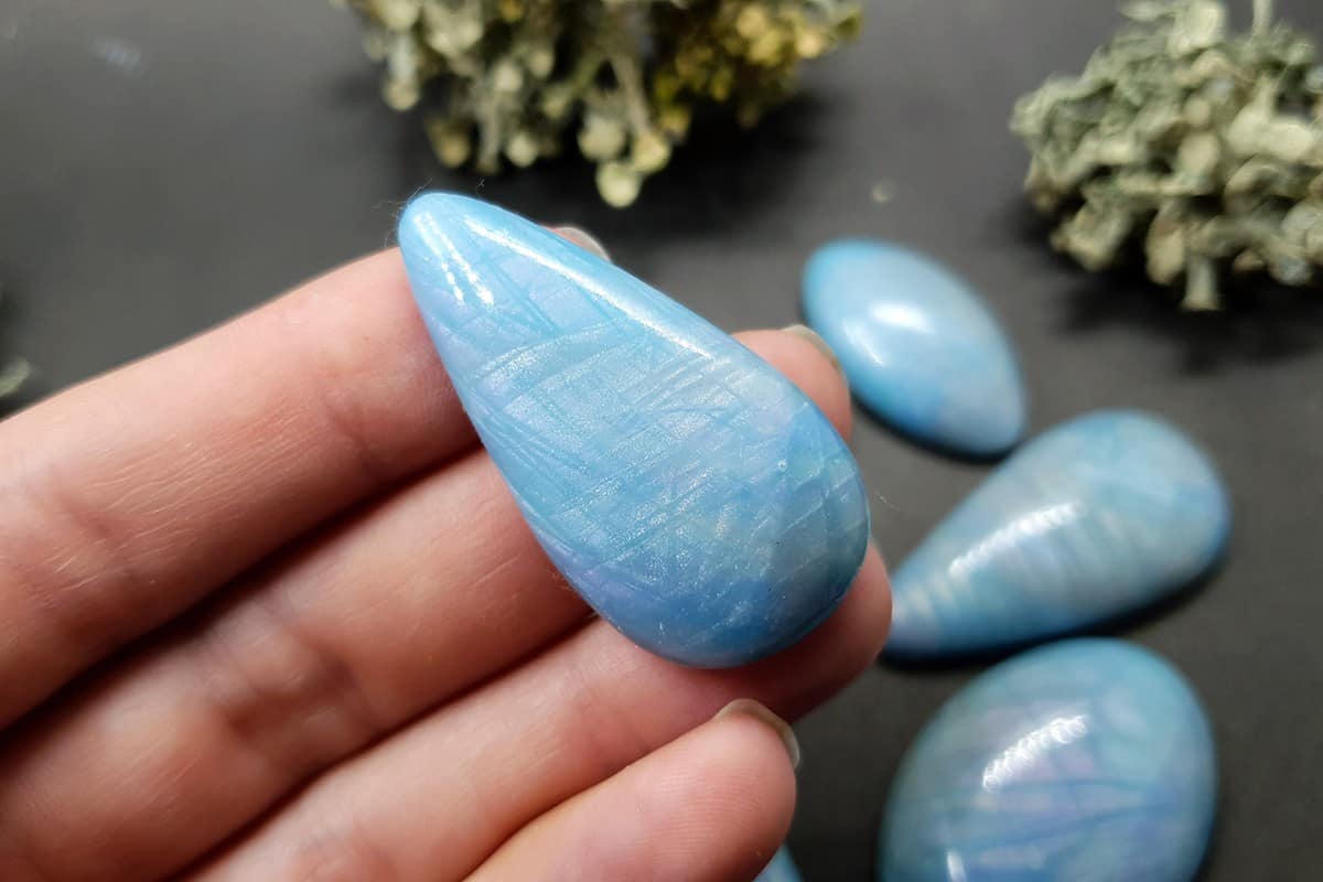 6 cabochons faux rainbow moonstone #2 Cabochons SweetyBijou Cabochons   