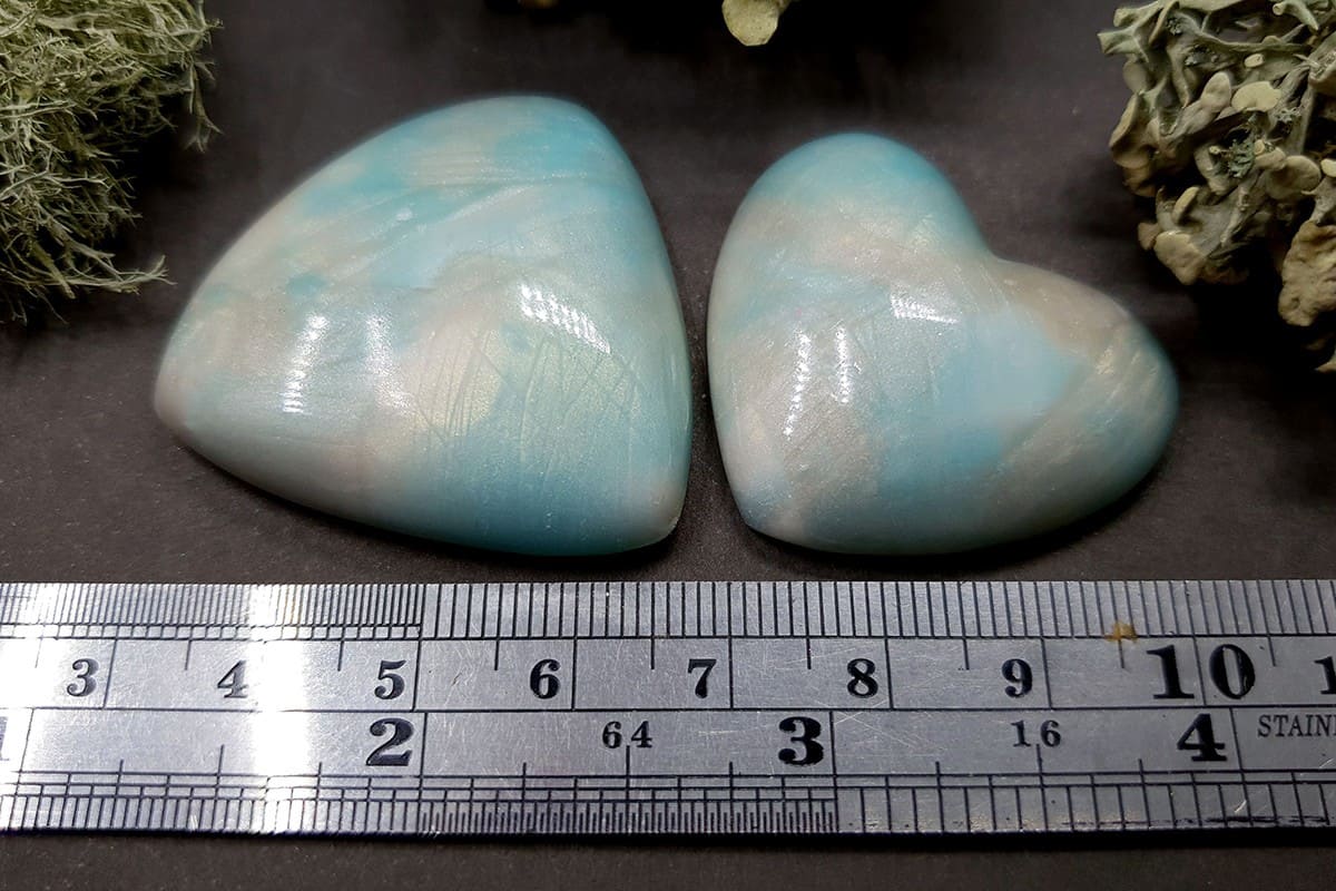 2 cabochons Faux Moonstone from Polymer Clay (#3) Cabochons SweetyBijou Cabochons   