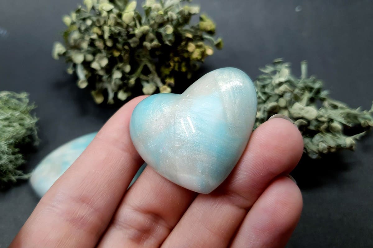 2 cabochons Faux Moonstone from Polymer Clay (#3) Cabochons SweetyBijou Cabochons   