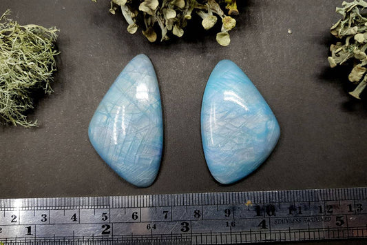 2 cabochons Faux Moonstone from Polymer Clay (#4) Cabochons SweetyBijou Cabochons   