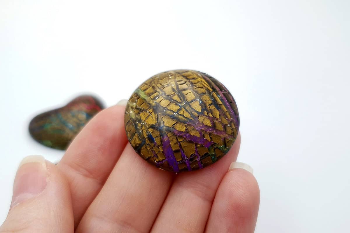 Faux Opalized Wood Stone - 4 cabochons Cabochons SweetyBijou Cabochons   