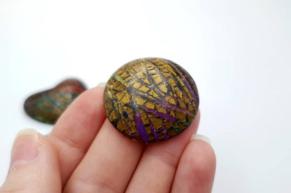 Faux Opalized Wood Stone - 4 cabochons Cabochons SweetyBijou Cabochons   