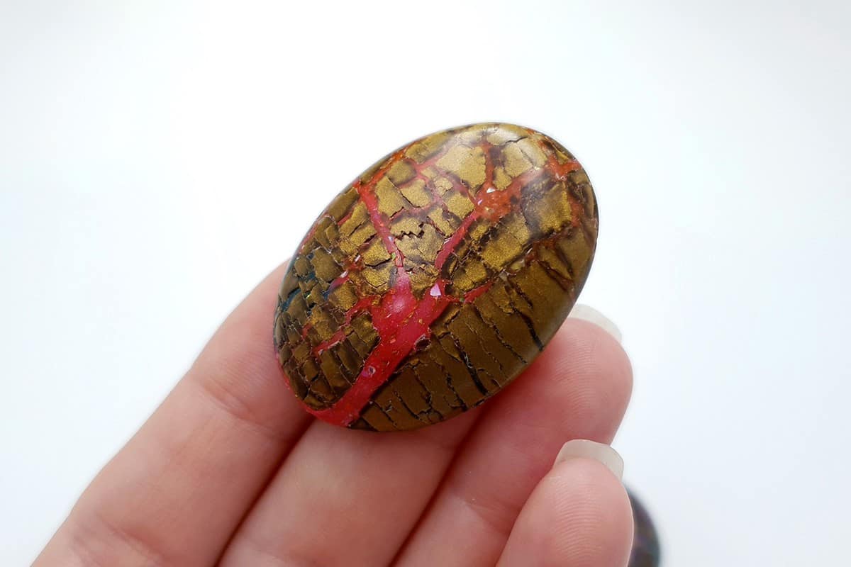 Faux Opalized Wood Stone 5 cabochons Cabochons SweetyBijou Cabochons   