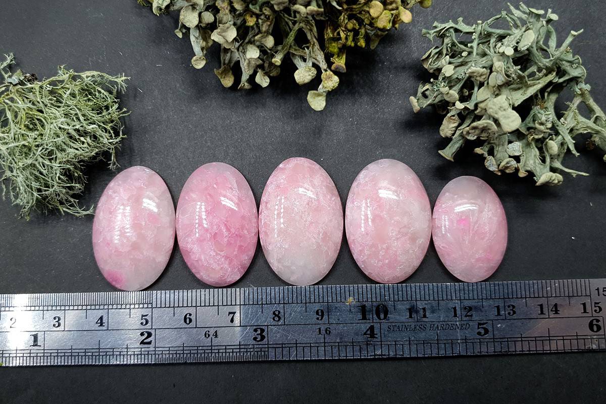 5 cabochons Faux Pink Quartz Stone #1 Cabochons SweetyBijou Cabochons   