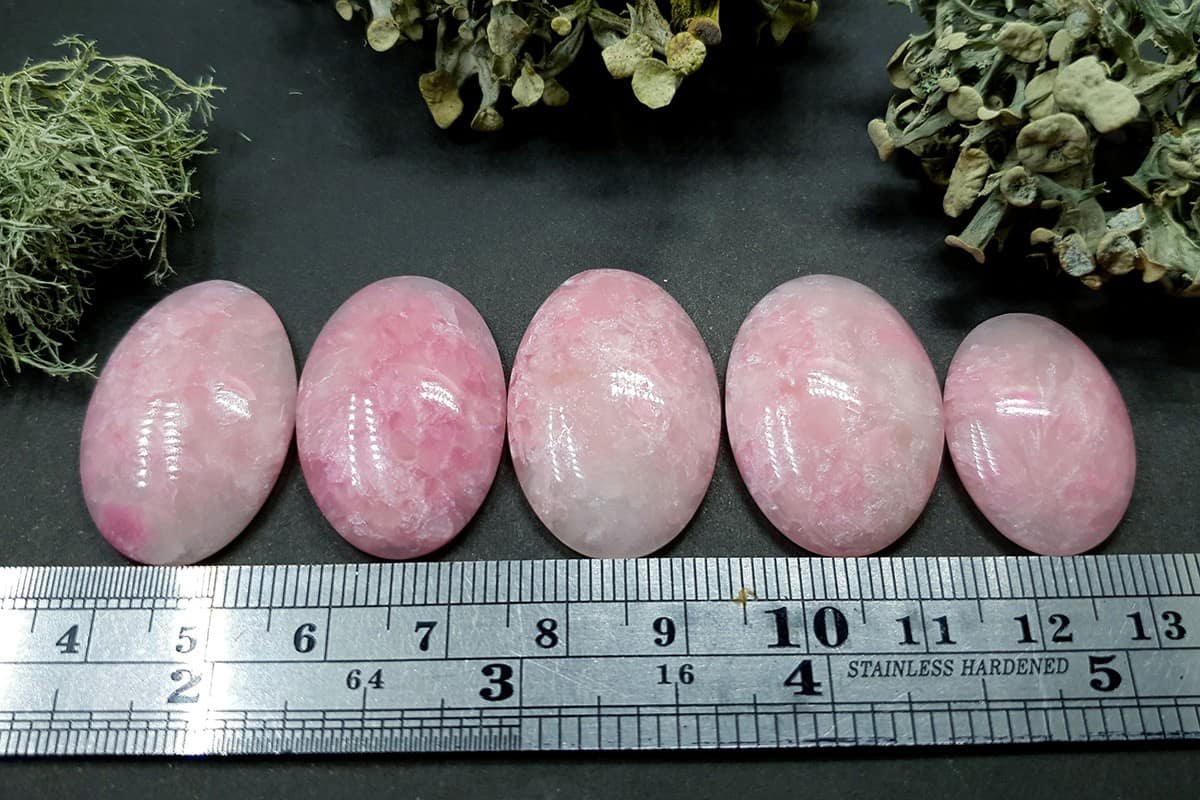 5 cabochons Faux Pink Quartz Stone #1 Cabochons SweetyBijou Cabochons   