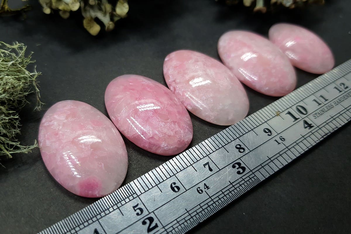 5 cabochons Faux Pink Quartz Stone #1 Cabochons SweetyBijou Cabochons   