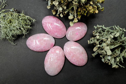 5 cabochons Faux Pink Quartz Stone #1 Cabochons SweetyBijou Cabochons   