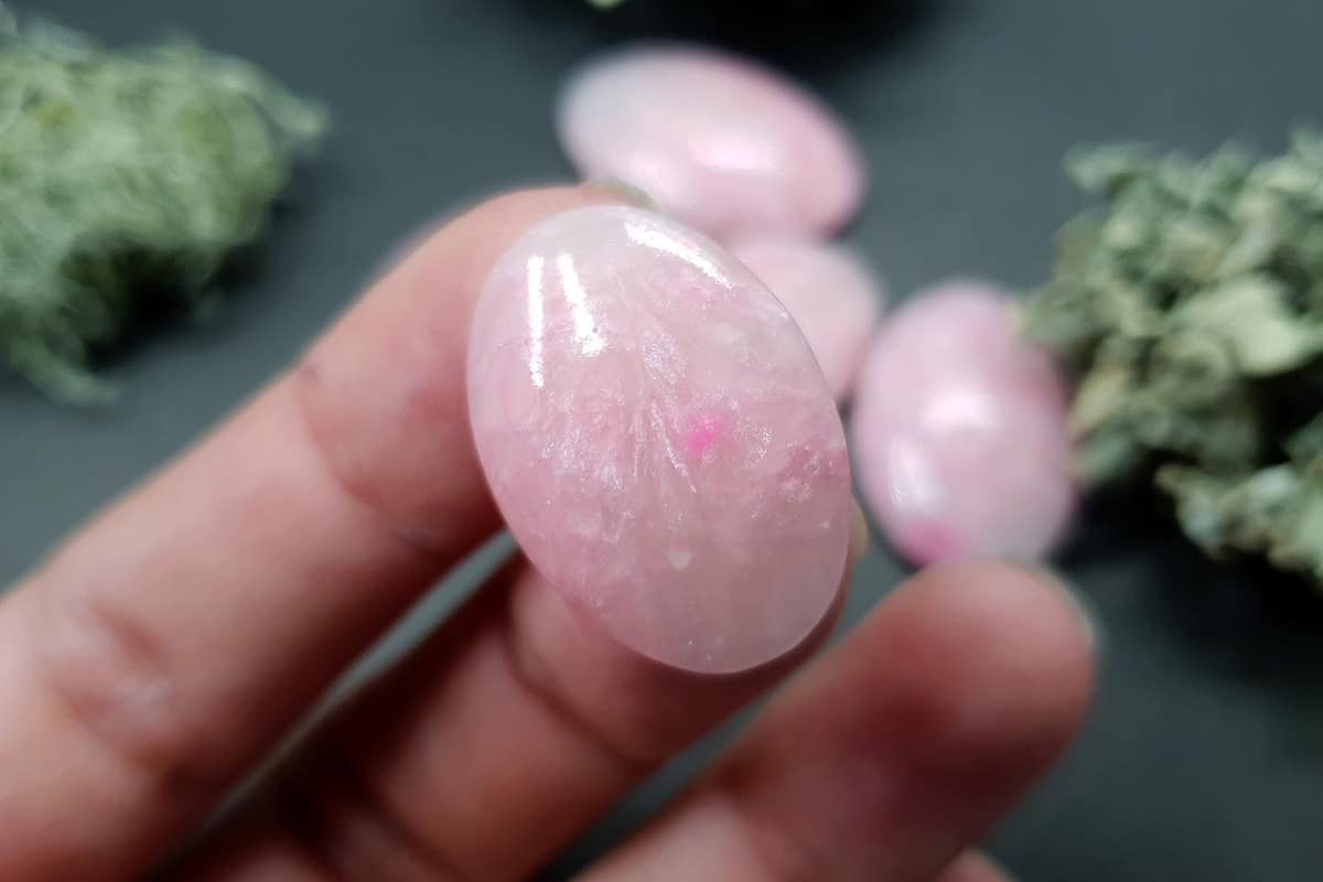 5 cabochons Faux Pink Quartz Stone #1 Cabochons SweetyBijou Cabochons   