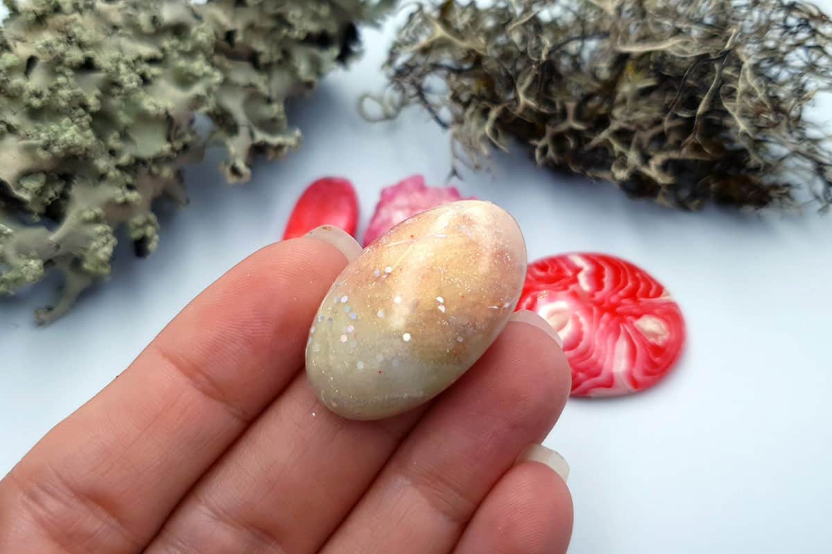 4 pcs Faux Pink Stones from Polymer Clay (Set #2) Cabochons SweetyBijou Cabochons   