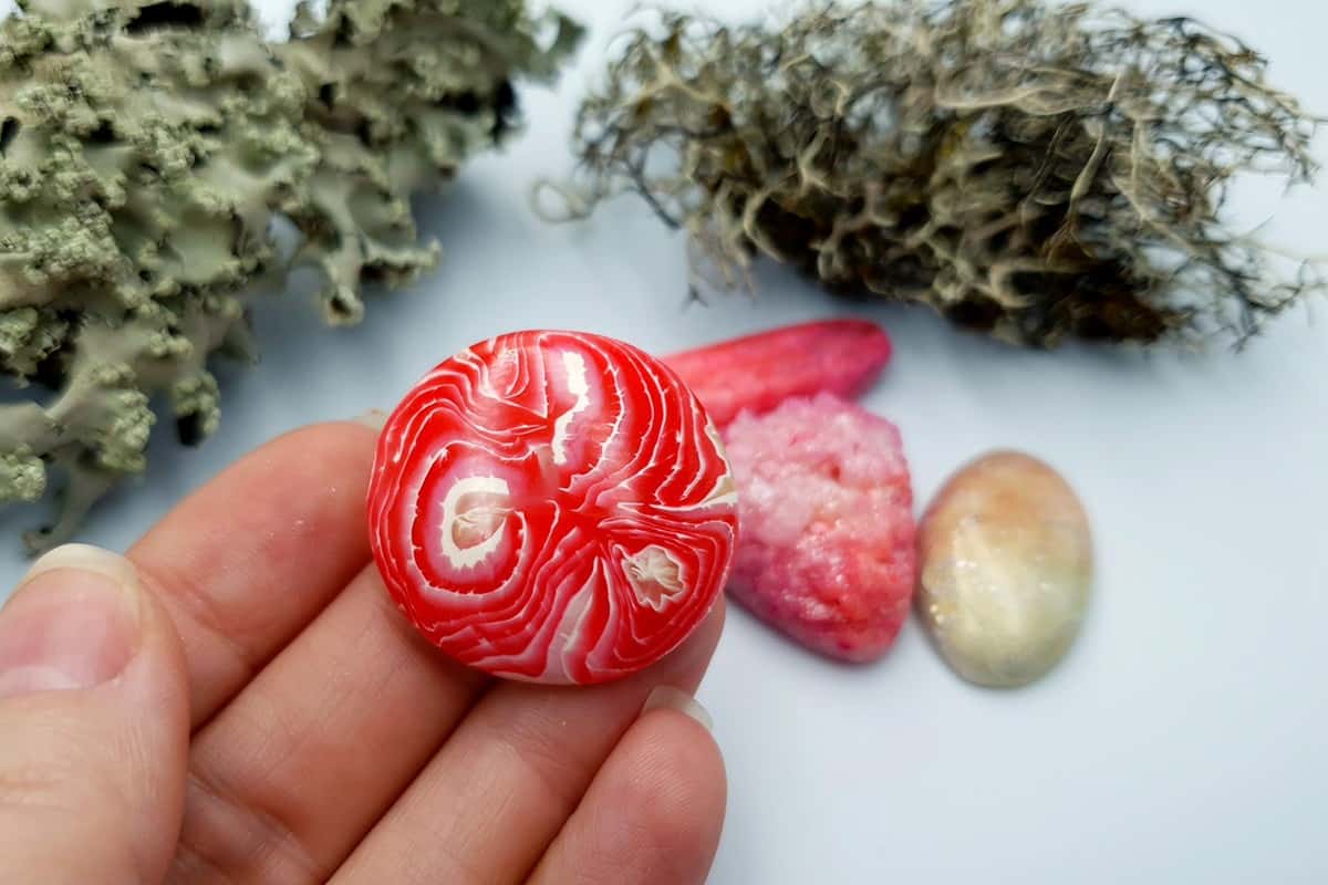 4 pcs Faux Pink Stones from Polymer Clay (Set #2) Cabochons SweetyBijou Cabochons   