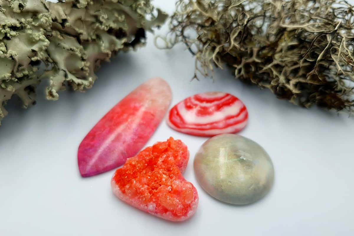 4 pcs Faux Pink Stones from Polymer Clay (Set #3) Cabochons SweetyBijou Cabochons   