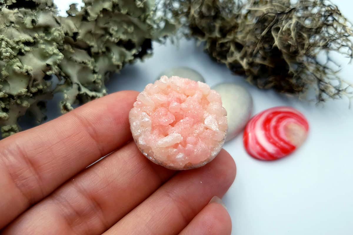4 pcs Faux Pink Stones from Polymer Clay (Set #5) Cabochons SweetyBijou Cabochons   