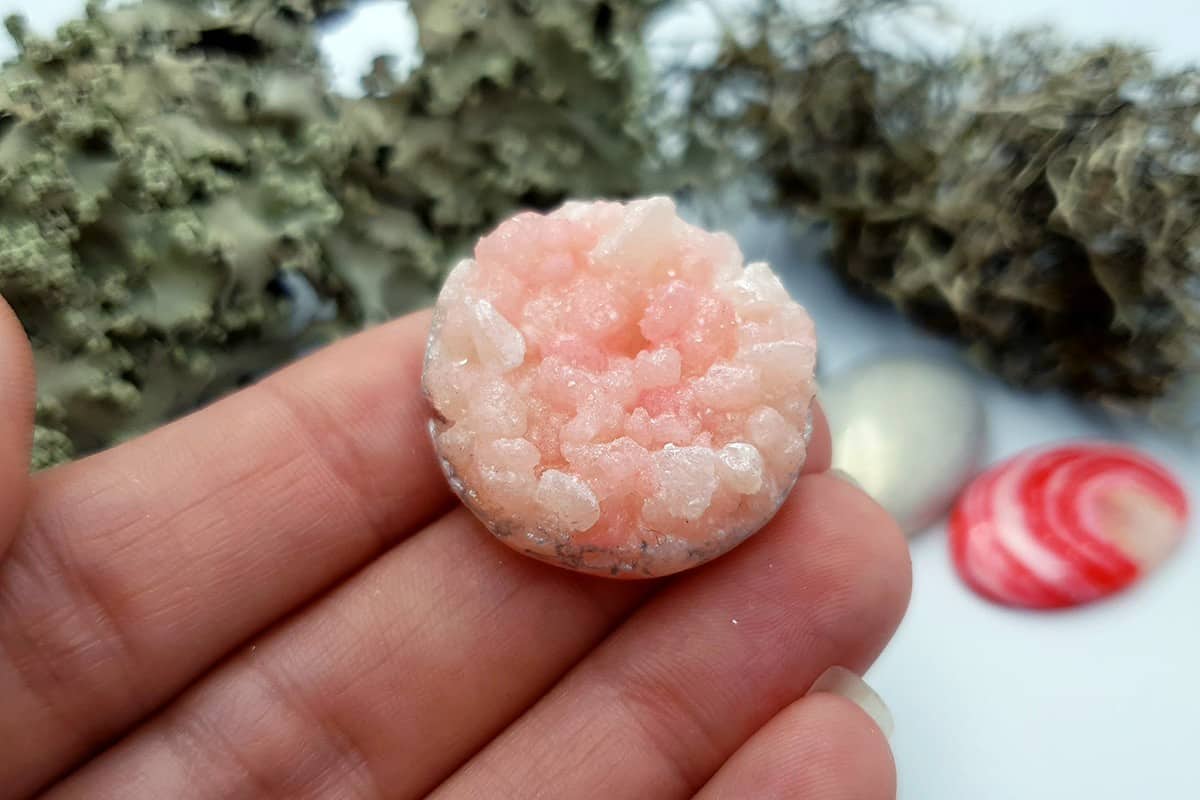 4 pcs Faux Pink Stones from Polymer Clay (Set #5) Cabochons SweetyBijou Cabochons   