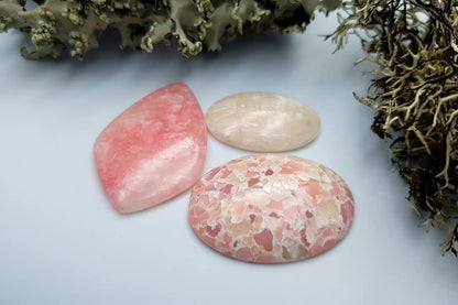 3 pcs Faux Pink Stones from Polymer Clay (Set #9) Cabochons SweetyBijou Cabochons   