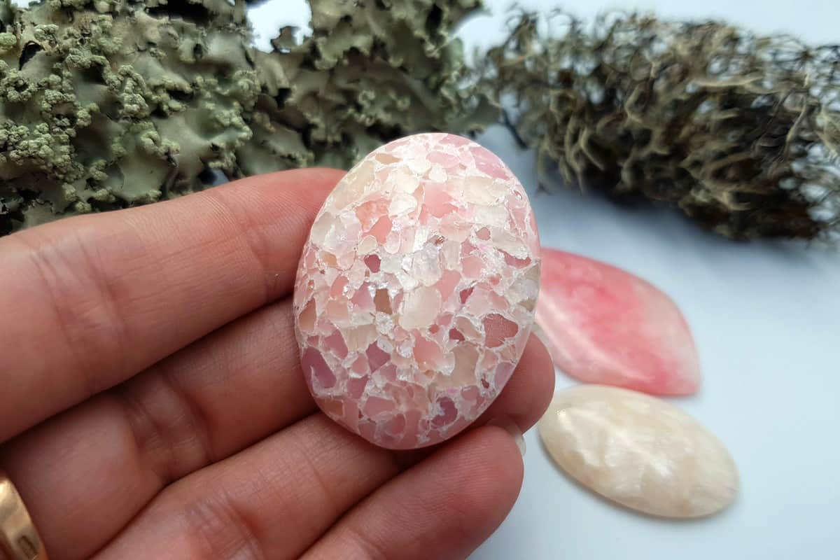 3 pcs Faux Pink Stones from Polymer Clay (Set #9) Cabochons SweetyBijou Cabochons   