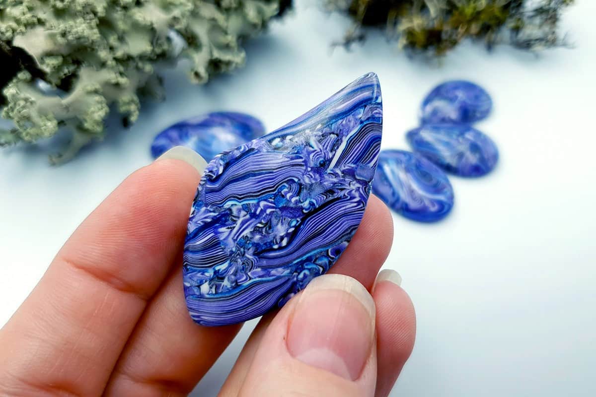 7 pcs Faux Purple Cabochones from Polymer Clay (#2) Cabochons SweetyBijou Cabochons   