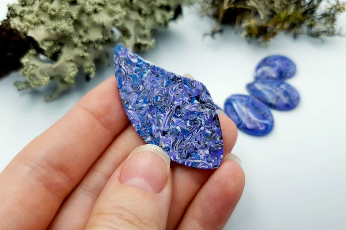 7 pcs Faux Purple Cabochones from Polymer Clay (#2) Cabochons SweetyBijou Cabochons   