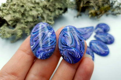 7 pcs Faux Purple Cabochones from Polymer Clay (#2) Cabochons SweetyBijou Cabochons   