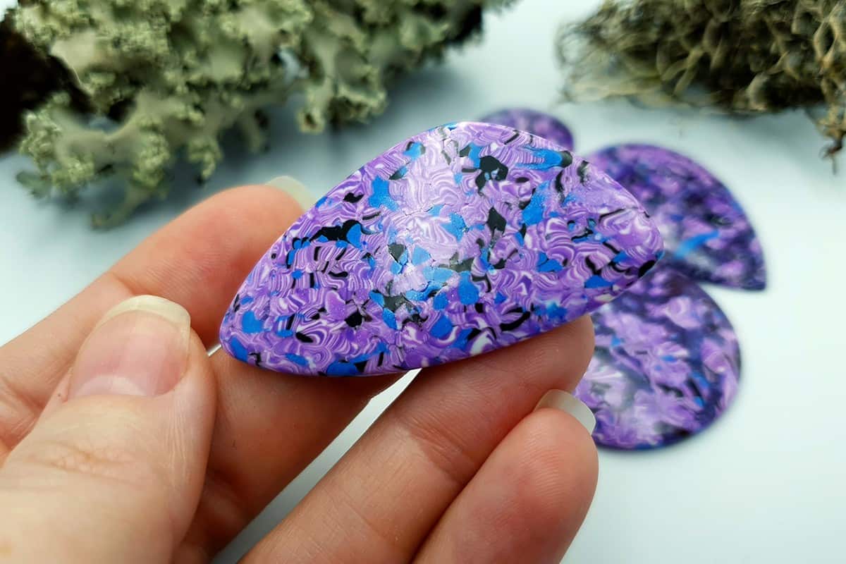 4 pcs Faux Purple Cabochones from Polymer Clay (#3) Cabochons SweetyBijou Cabochons   