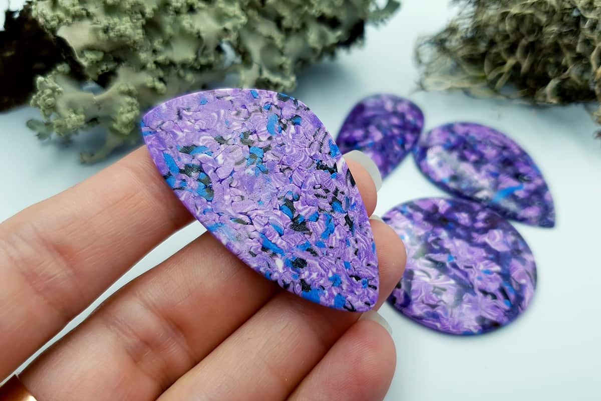 4 pcs Faux Purple Cabochones from Polymer Clay (#3) Cabochons SweetyBijou Cabochons   