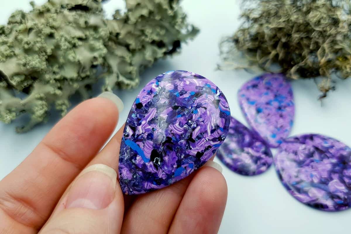 4 pcs Faux Purple Cabochones from Polymer Clay (#3) Cabochons SweetyBijou Cabochons   