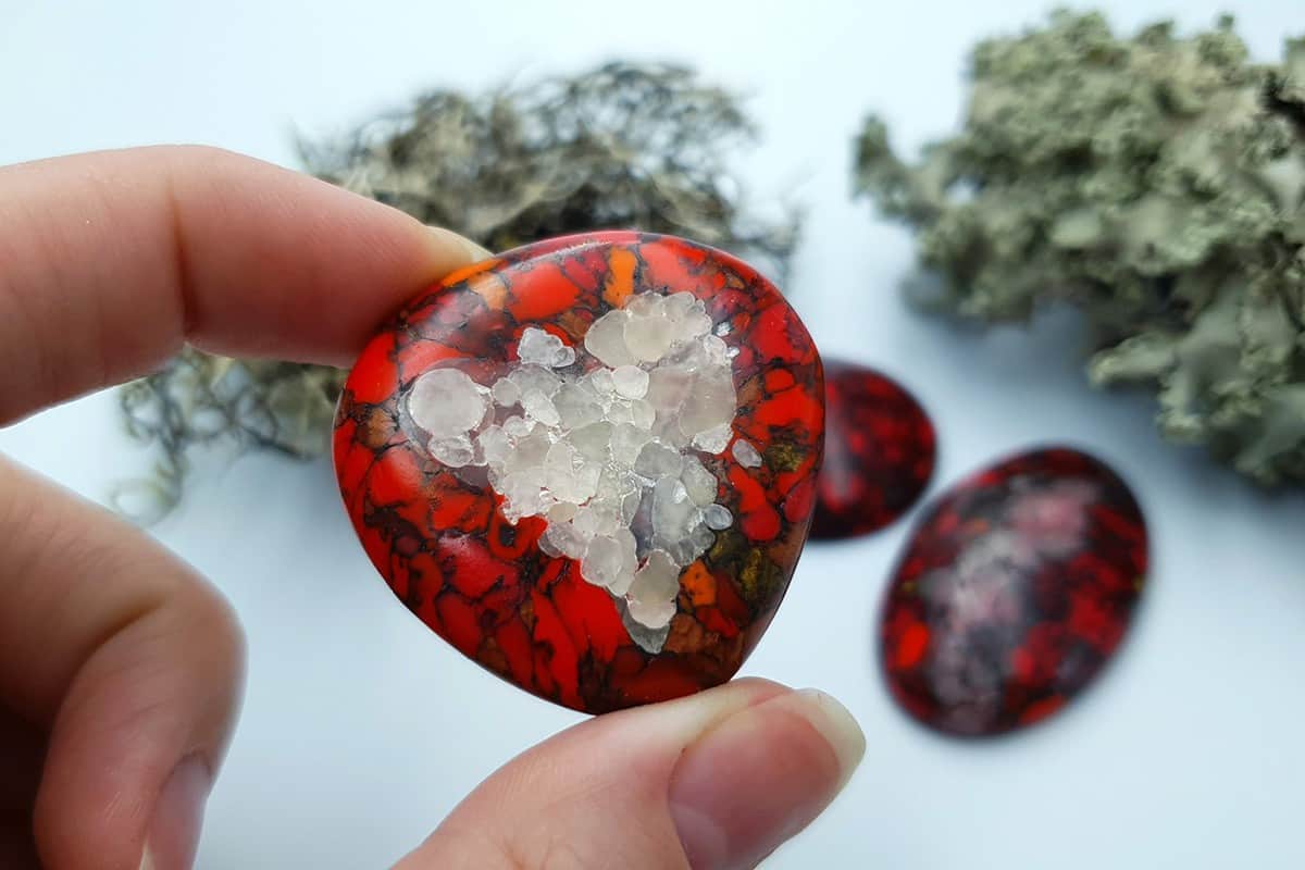 3 pcs Beads Faux Red Jasper from Polymer Clay (#2) Cabochons SweetyBijou Cabochons   