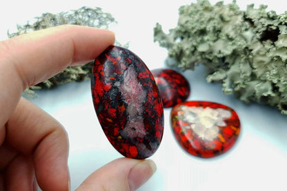 3 pcs Beads Faux Red Jasper from Polymer Clay (#2) Cabochons SweetyBijou Cabochons   