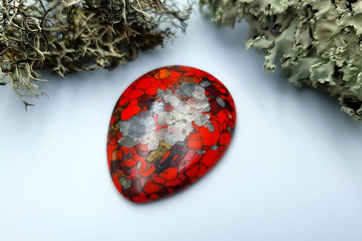 Bead Faux Red Jasper from Polymer Clay (Set #4) Cabochons SweetyBijou Cabochons   