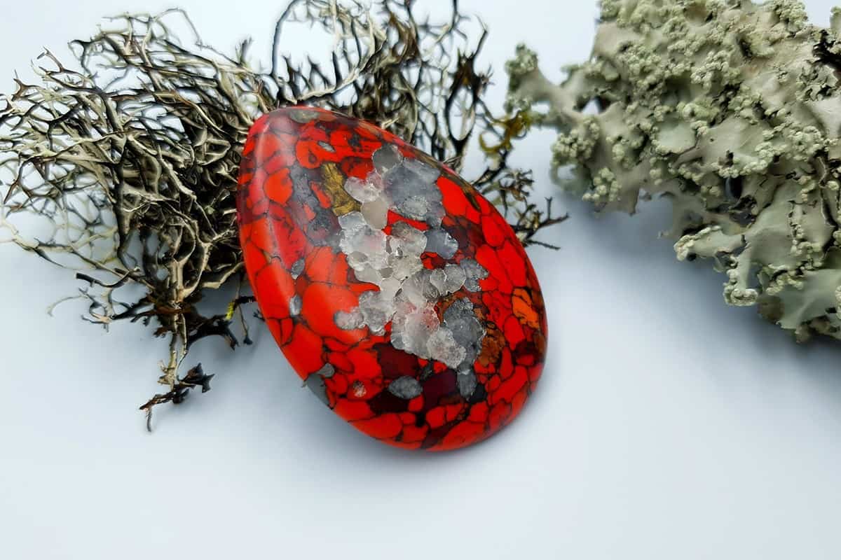 Bead Faux Red Jasper from Polymer Clay (Set #4) Cabochons SweetyBijou Cabochons   