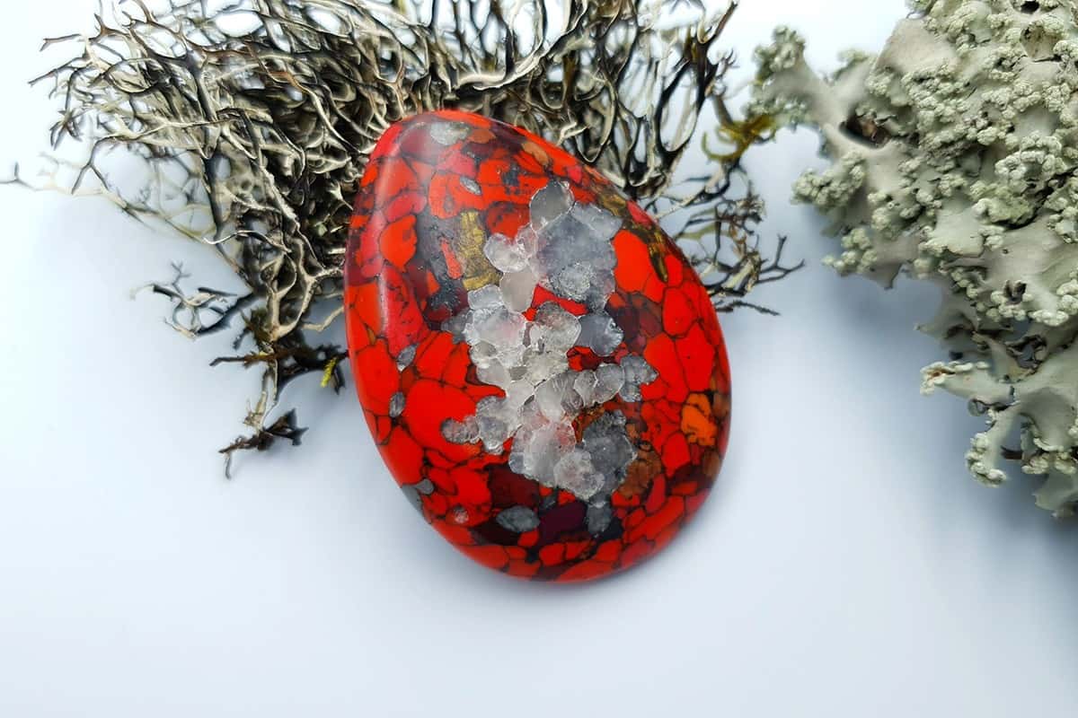 Bead Faux Red Jasper from Polymer Clay (Set #4) Cabochons SweetyBijou Cabochons   