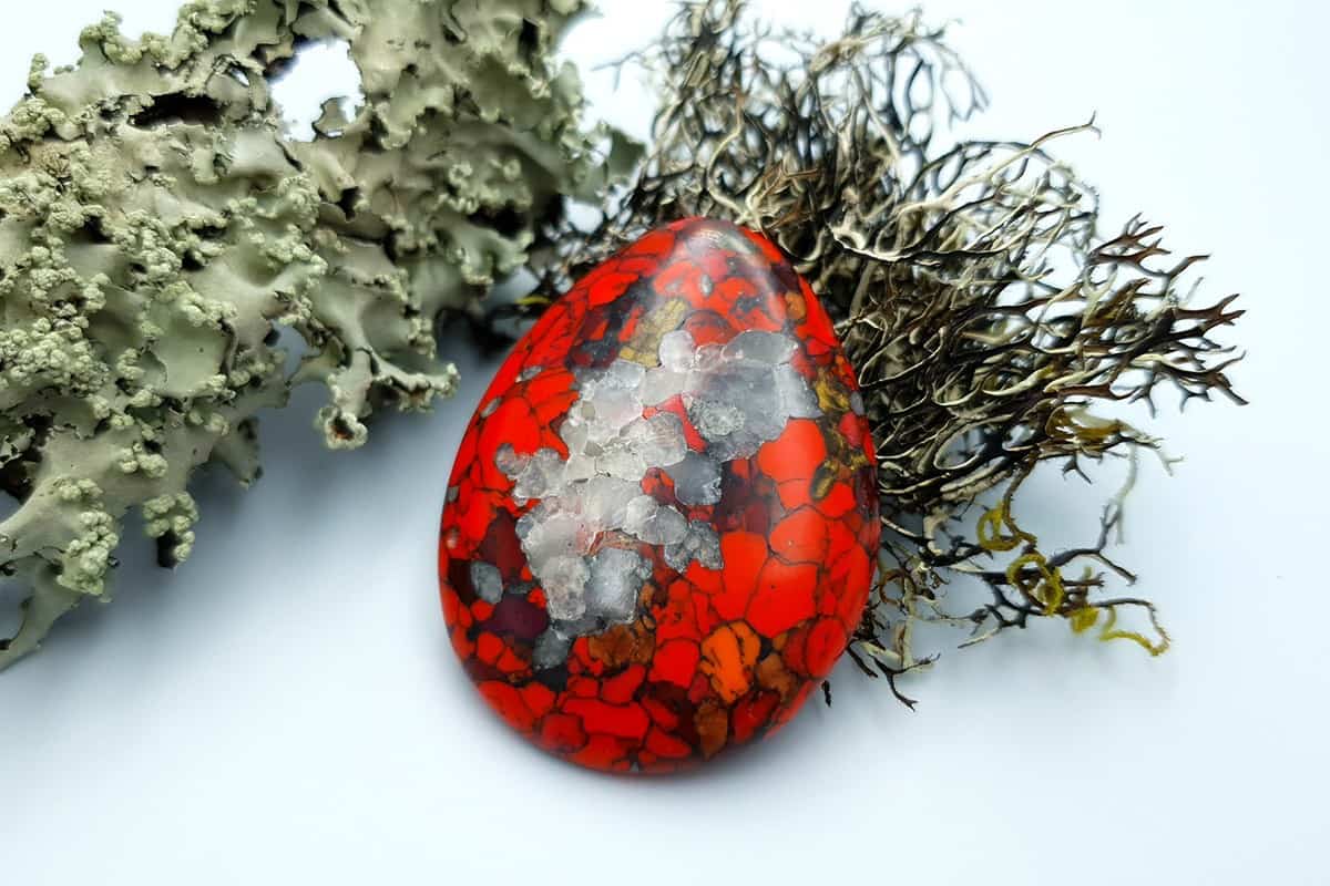 Bead Faux Red Jasper from Polymer Clay (Set #4) Cabochons SweetyBijou Cabochons   