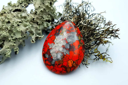 Bead Faux Red Jasper from Polymer Clay (Set #4) Cabochons SweetyBijou Cabochons   