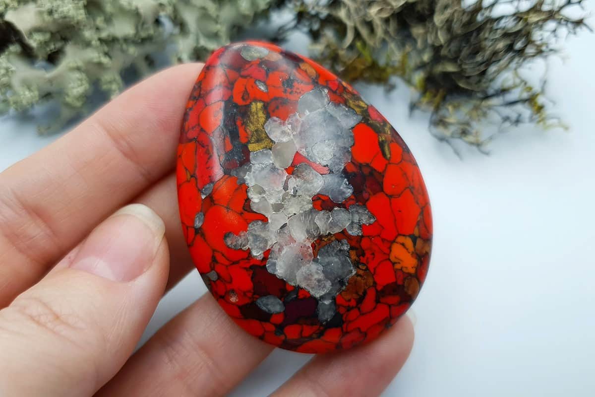 Bead Faux Red Jasper from Polymer Clay (Set #4) Cabochons SweetyBijou Cabochons   