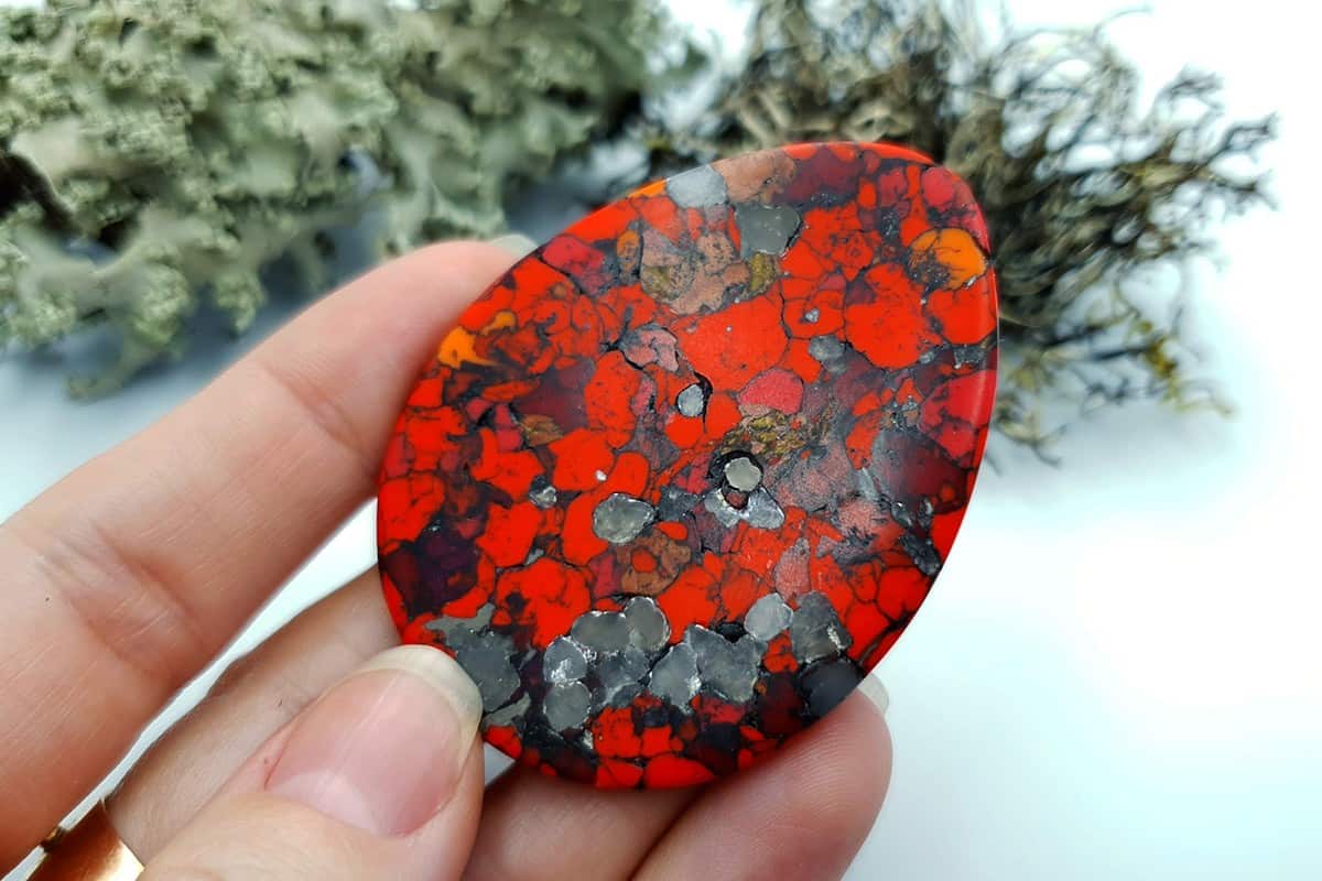 Bead Faux Red Jasper from Polymer Clay (Set #4) Cabochons SweetyBijou Cabochons   