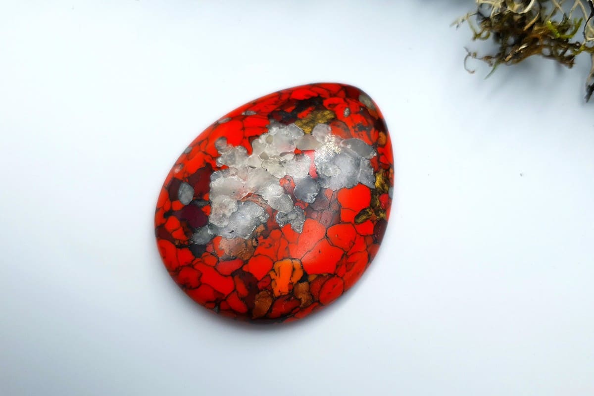 Bead Faux Red Jasper from Polymer Clay (Set #4) Cabochons SweetyBijou Cabochons   