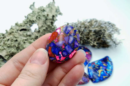 4 Cabochones Faux Turquoise from Polymer Clay #3 Cabochons SweetyBijou Cabochons   