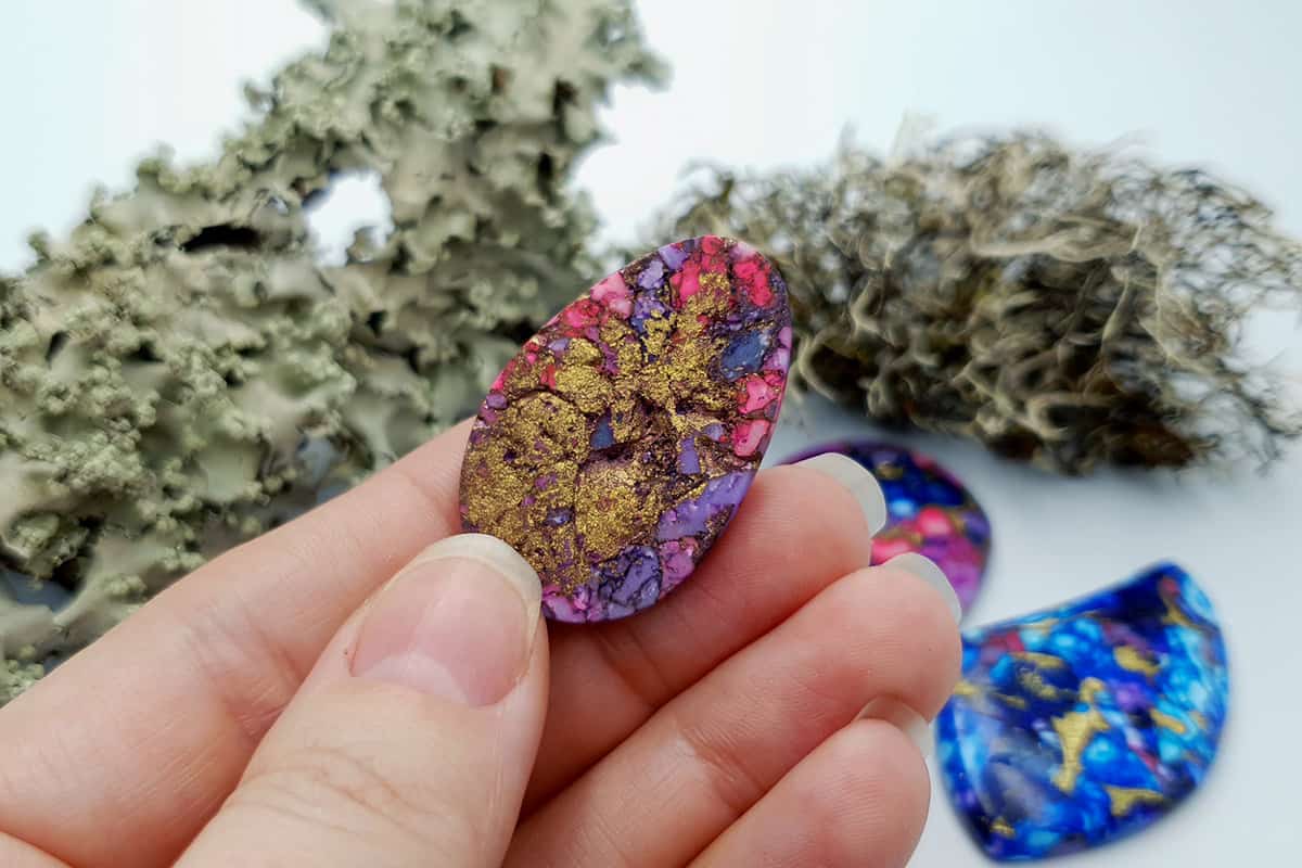 4 Cabochones Faux Turquoise from Polymer Clay #3 Cabochons SweetyBijou Cabochons   