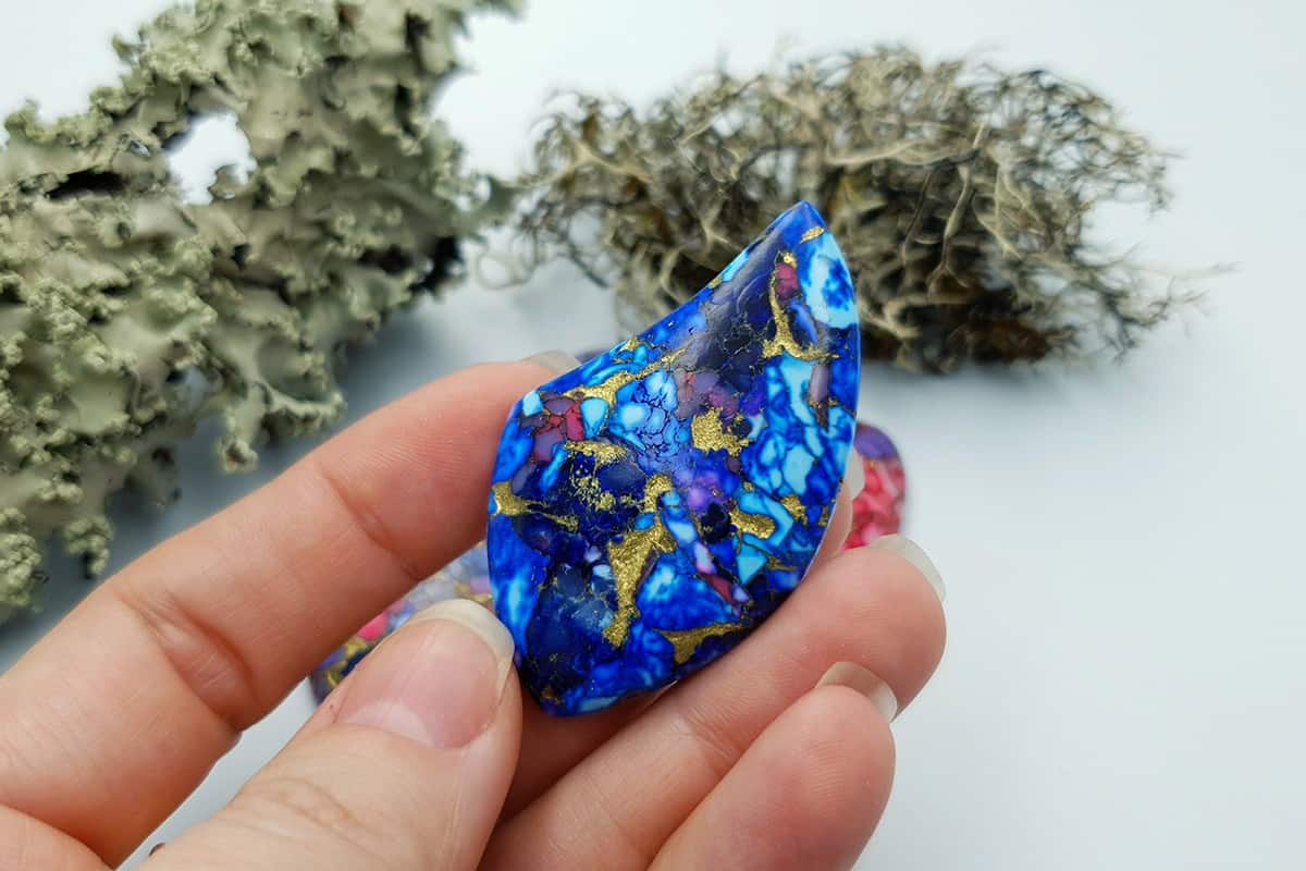 4 Cabochones Faux Turquoise from Polymer Clay #3 Cabochons SweetyBijou Cabochons   