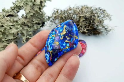 4 Cabochones Faux Turquoise from Polymer Clay #3 Cabochons SweetyBijou Cabochons   