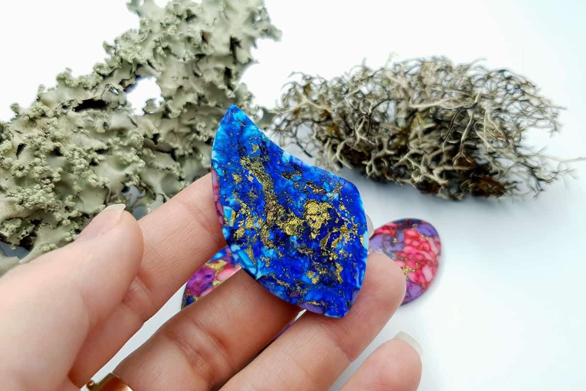 4 Cabochones Faux Turquoise from Polymer Clay #3 Cabochons SweetyBijou Cabochons   