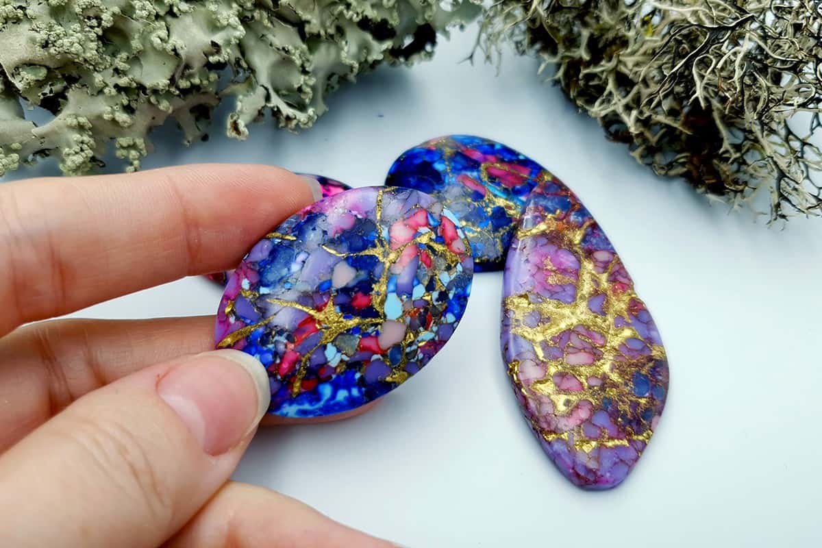 4 Cabochones Faux Turquoise from polymer clay #4 Cabochons SweetyBijou Cabochons   