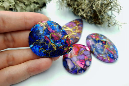 4 Cabochones Faux Turquoise from polymer clay #4 Cabochons SweetyBijou Cabochons   