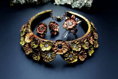 Flowers in Metal 2 Jewelry Set Jewelry Set SweetyBijou Jewelry   