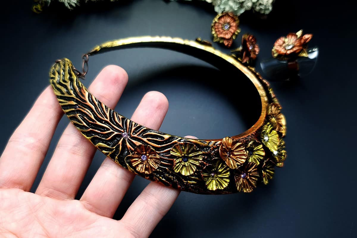 Flowers in Metal 2 Jewelry Set Jewelry Set SweetyBijou Jewelry   